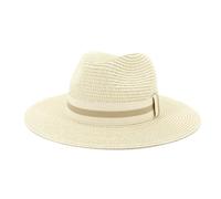 CHENZKBD Sombrero de paja Playa Unisex al AIRE Libre Viajes Mar Protección Solar sol Jazz-Beige-Ajustable