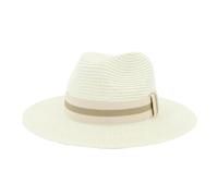 CHENZKBD Sombrero de paja Playa Unisex al AIRE Libre Viajes Mar Protección Solar sol Jazz-Blanco Lechoso-Ajustable