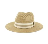 CHENZKBD Sombrero de paja Playa Unisex al AIRE Libre Viajes Mar Protección Solar sol Jazz-Caqui-Ajustable