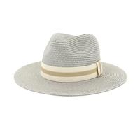 CHENZKBD Sombrero de paja Playa Unisex al AIRE Libre Viajes Mar Protección Solar sol Jazz-Gris-Ajustable