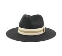 CHENZKBD Sombrero de paja Playa Unisex al AIRE Libre Viajes Mar Protección Solar sol Jazz-Negro-Ajustable