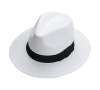 CHENZKBD Sombrero de paja Protección Solar Summer para Hombres con Gran Playa Borde al AIRE Libre Playa-Blanco-m (56-58 Cm)