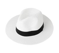 CHENZKBD Sombrero de paja Summer Sum Sun Summeride sol Travel Team Build-Blanco-alrededor 59-62 Cm