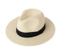 CHENZKBD Sombrero de paja Summer Sum Sun Summeride sol Travel Team Build-blanquecino-alrededor 59-62 Cm