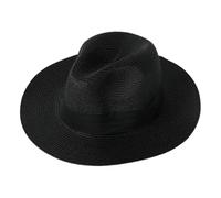 CHENZKBD Sombrero de paja Summer Sum Sun Summeride sol Travel Team Build-Negro-alrededor 54-58 Cm