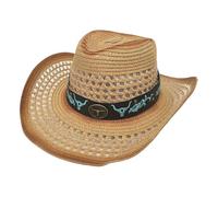 CHENZKBD Sombrero de paja Vaquero con al AIRE Libre Verano-Caqui-m (56-58 Cm)