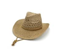 CHENZKBD Sombrero de paja Vaquero Occidental Retro Hecho A Mano para Acampar Montañismo Y Todo El Partido-Caqui-Ajustable