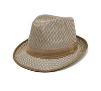 CHENZKBD Sombrero de paja Verano sol Hombres Papá Malla Transpirable Gorro Fresco Protección Solar sol-Caqui-Tamaño Único (56-58 Cm)