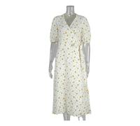 CHENZKBD Vestito Donna Abito A Fessura Vita Una Linea Stampato in da Casual Summer-Giallo-s