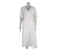 CHENZKBD Vestito Donna Abito A Fessura Vita Una Linea Stampato in da Casual Summer-Rosa-s