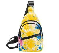 CHENZZZZ Astratto colorato tie dye (3) petto Daypack Crossbody zaino per le donne uomini, Multicolore 03, 11.8x7x1.5in/30x18x4cm