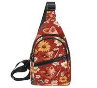 CHENZZZZ Borse a tracolla per donne e uomini, cappello da cowboy, cactus, borsa a tracolla stile western, borsa da petto casual con tracolla convertibile, Multicolore 12., 11.8x7x1.5in/30x18x4cm