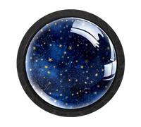 CHENZZZZ Confezione da 4 pomelli blu scuro con stelle stellate (1) pomello per cassetti