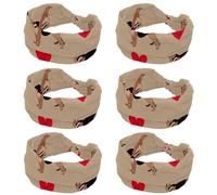 CHENZZZZ Confezione da 6 cerchietti per capelli con cane e cuore, da donna, alla moda, annodati, larghi, accessori per capelli per ragazze