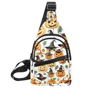 CHENZZZZ Halloween icon set pittura acquerello 3_98 Sling zaino, tracolla regolabile borsa a tracolla viaggio escursionismo Daypack, Multicolore 18, 11.8x7x1.5in/30x18x4cm