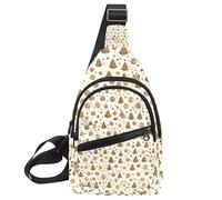 CHENZZZZ Nuovo Anno Inverno Natale Sling Zaino Crossbody Bag Convertible, Piccolo Pannolino Borsa Escursionismo Daypacks, Multicolore 04, 11.8x7x1.5in/30x18x4cm