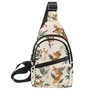 CHENZZZZ Palline di Natale e cono 3 Sling Bag per Donne Uomini Crossbody Spalla Tote Blet Borse Zaino Fanny Pack Borsa da Viaggio, Multicolore 17, 11.8x7x1.5in/30x18x4cm