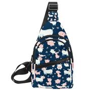 CHENZZZZ Piccolo zaino a tracolla, borsa a tracolla, borsa da petto, mucca, maiale, pecora, cavallo, pollo, asino (12), Multicolore 01, 11.8x7x1.5in/30x18x4cm