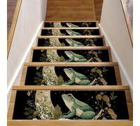 CHENZZZZ Set di 15 gradini per scale, in legno, antiscivolo, riutilizzabili, motivo: luna e stelle