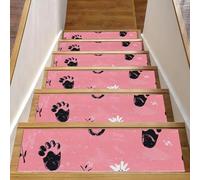 CHENZZZZ Tappetino per scale e gradini in legno per interni, 15 pezzi, stacca e attacca le scale, lavabile, 76,2 x 20,3 cm