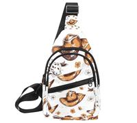 CHENZZZZ Zaino con cappello da cowboy, cactus, stile western, regolabile, borsa a tracolla per viaggi, escursionismo, Multicolore 09, 11.8x7x1.5in/30x18x4cm