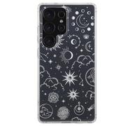 CHEORFAY Cover Samsung Galaxy S25 Ultra, Custodia Trasparente Antiurto con Bordo TPU Morbido + Pannello Posteriore Rigido PC, Disegni Motivo Fantasia Astrologico per Galaxy S25 Ultra - Luna Stelle