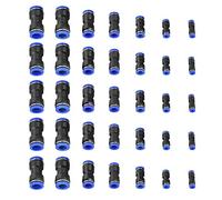 Cheotime 35pcs Contrassioni per tubo d'aria rapido Connetti, OD 4/6/8/10/12/14/16 Push Pneumatic Straight Push to Colleging Ays, Air Air Riewings Push To Colleg