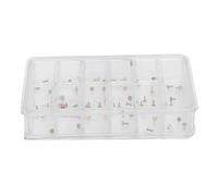 CHEOTIME 60pcs Orologio Accessori per calcoli, parti di ricambio in rame con kit di strumenti pratici per la scatola di archiviazione per orologiai e componi il piede fissa