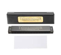 CHEOTIME Armonica Professionale 24 Fori Chiave di Do, Arpa Diatonica Polifonia con Custodia per Blues Folk Jazz Musica Pop Studente Insegnante Regalo per Principianti (Nero opaco)