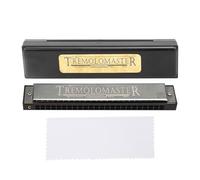 CHEOTIME Armonica Professionale 24 Fori Chiave di Do, Arpa Diatonica Polifonia con Custodia per Blues Folk Jazz Musica Pop Studente Insegnante Regalo per Principianti (nero lucido)