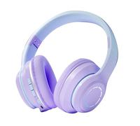 CHEOTIME Bluetooth Wireless Gaming Headset Gradient BT5.2 Connection, Foldable Over Ear headphones with Soft Ear Cushions, Colorful Lights for Desktop, PC, Laptop, Mobile (Viola)