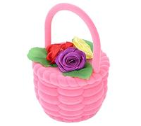 CHEOTIME Caja de joyería de viaje, caja organizadora de Obsequio con forma de cesta de flores rosas, caja de embalaje de almacenamiento para collares y pendientes para Navidad, San