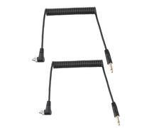 CHEOTIME Cavo di sincronizzazione PC Flash da 2 pezzi da 3,5 mm a maschio, cavo a spirale con bloccaggio a vite compatibile con la maggior parte delle fotocamere DSLR Connettore
