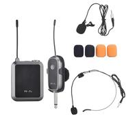 CHEOTIME di microfono wireless, kit microfono UHF portatile con clip per cuffie sul trasmettitore e ricevitore in vita per la vita dei canali MIC 32 per l'insegnamento del