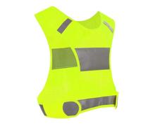 CHEOTIME Equipaggiamento da Corsa Riflettente, Giubbotto Riflettente con safetylight con Poliestere Regolabile Tascabile per Jogging, Corsa, Ciclismo, visibile Oltre 200 Metri (Giallo Fluorescente)