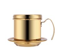 Cheotime in acciaio inossidabile Filtro caffè Filtro, Vietnam Drip Pot Phot Manuale Compact Manual Maker Portable One Cup Brewer per l'uso di viaggi per ufficio Home Office (D'oro)