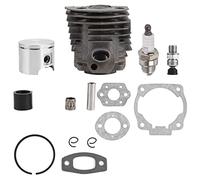 CHEOTIME Kit Guarnizioni Pistone Cilindro Placcato Nikasil, Kit Paraolio Cuscinetto Perno Anello per Husqvarna 50, 51, 55 Strumenti di Sostituzione Prato Giardino Patio Accessori Motosega