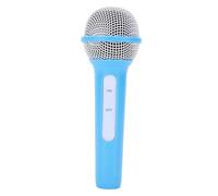 CHEOTIME Microfono in plastica finta, microfono simulato realistico leggero Prop finta microfono Divertimento sul palco per cosplay Pratica del discorso Notizie Compleanno Festa musicale (Blu)