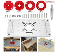 CHEOTIME Modello in metallo con piastra per inserti tavolo per fresatrice con 4 anelli Lavagna ribaltabile per la lavorazione del legno per macchina rifilatura Piastra per fr