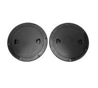 CHEOTIME Piatto 8 Pollici 2pcs 8 Pollici, Coperchio di Portello di Accesso Marino Rotondo con Coperchio Staccabile e Guarnizione in Gomma, Porta di ispezione Non Slip per (Nero)