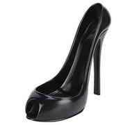 CHEOTIME Porta della bottiglia di vino, porta d'arma del vino in resina nera con tacco alto con elegante display da tavolo decorativo per bancone per bar o sala da pranzo