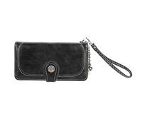 CHEOTIME Portafoglio da donna in pelle PU Porta carte di credito di grande capacità Portafoglio RFID da donna Tasca con doppia zip Portafoglio da donna con pochette da polso in pelle Bifold (Nerone)