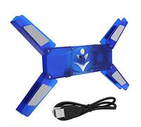 CHEOTIME Tappetino di Raffreddamento per Laptop, Ventola di Raffreddamento per Laptop Pieghevole con Hub USB e Luce LED Blu 2300rpm Ventola per Laptop da Gioco per Notebook