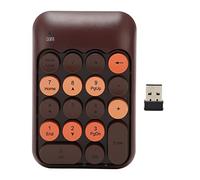 CHEOTIME Tastiera numerica wireless 2,4 GHz, tastiera di tastie di tastie di tastie di keycaps a colori retrò a 18 chiavi con ricevitore USB per laptop (Colore del caffè)