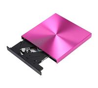 CHEOTIME Unità CD DVD esterna, lettore masterizzatore esterno USB 3.0 Driver di registrazione Lettore CD DVD portatile per laptop Desktop Rose Red