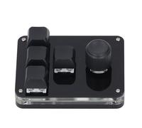CHEOTIME USB Mini 4 tasti tastiera con manopola macro Tastiera con controllo volume LED RGB Tasti di scelta rapida personalizzati per giochi e controllo industriale, nero