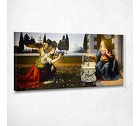 CheQuadro! Annunciazione Da Vinci Leonardo quadro pronto da appendere ldv24, 100x50 cm
