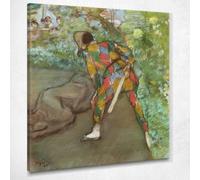 CheQuadro! Arlecchino 1885 Edgar Degas, edg38 quadro stampato su tela, fine art, assemblato pronto da appendere 80x72 cm