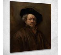 CheQuadro! Autoritratto 2 Rembrandt van Rijn, rvr173 quadro stampato su tela, fine art, assemblato pronto da appendere 75x60 cm