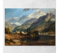 CheQuadro! Bonneville Savoia Joseph Mallord William Turner, jwt32 Quadro Stampato su Tela Fine Art, Intelaiato Pronto da Appendere, Alta qualità, 100x70 cm